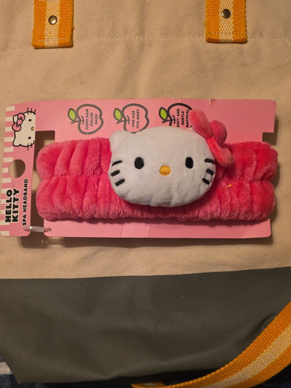 Hello Kitty Hot Pink Plush Spa Headband with White Face Accent